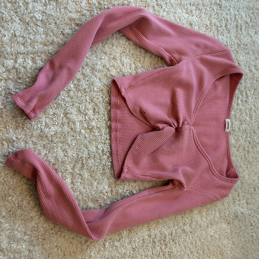garage long sleep pink top